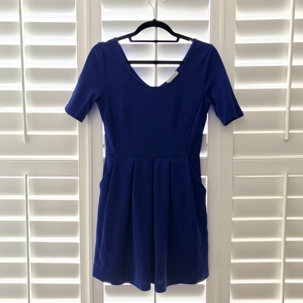 Large royal blue Lush minidress with pockets!